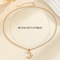 Collier ras du cou en alliage avec pendentif lune en bambou, style transfrontalier, simple, de niche, accessoires raffinés pour femme, été 2025