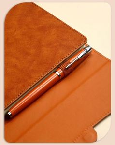 OEM New Premium <b>Spiral</b> <b>A5</b> <b>Notebook</b> with Custom Tri-Fold Design Ribbon Bookmark Pen Holder 100 Sheets - Product Image 4