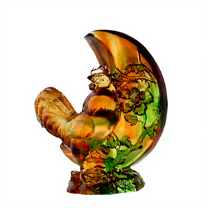 職人技によるクリスタルガラスの雄鶏の置物、ユニークな手作りのロストワックス法による彫刻、江蘇省のビジネスギフト、家の装飾 - Product Image 2