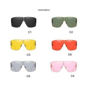 Nouvelles Lunettes de Soleil Carrées Surdimensionnées pour Femmes, Monture Métallique Rétro Rouge, Tendance 2020 - Product Image 6