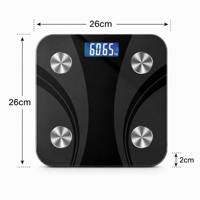 Báscula Inteligente Profesional para Grasa Corporal, Peso Digital, IMC para Gestión de Fitness, 180 kg, 14 Mediciones, Vidrio Templado, LED, Bluetooth