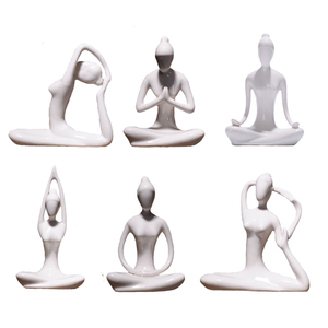 Vente en gros de figurines de yoga en <span class=keywords><strong>céramique</strong></span> modernes pour la méditation, la décoration zen ou la maison/le bureau, excellent cadeau pour les amateurs et les instructeurs de yoga - Product Image 1