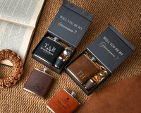 Ensemble de flacons à whisky en acier inoxydable de 6 oz, vierges, en similicuir, gravables au laser, avec entonnoirs et tasses, pour cadeaux d'entreprise pour hommes