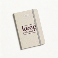 Agenda hebdomadaire 2027, couverture rigide, format A5, tissu PU gaufré, 100 feuilles, bande élastique, impression personnalisée, journal d'agenda professionnel