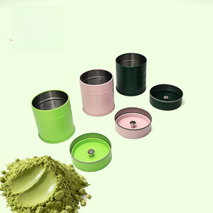 Lata de Matcha Personalizada D60XH70mm, Lata Metálica Hermética con Tapa Interior para Almacenamiento de Té Matcha de 30g 40g 50g, Color Rosa Dorado, OEM - Product Image 2