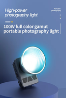 Haute puissance 100W 2500K-6500K RGB COB LED lumière de studio vidéo et de photographie avec construction en métal
