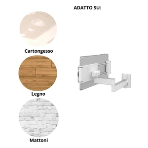 <b>Wall</b> <b>Tablet</b> Holder 7-12 Inch Adjustable Arm 360 Degree Rotation Tilt Swivel <b>Mount</b> for <b>Tablet</b> PC Stands - Product Image 2