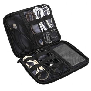 BSCI Factory Custom popular Electronics Travel Gadget Organizer Tech <b>Bag</b> Storage Carrying <b>Bag</b> Pouch for USB <b>Cable</b> - Product Image 1