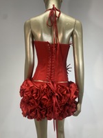 Ensemble jupe et haut corset rose élégant OUDINA Fashion, mini, floral, deux pièces, bandage, pour soirée, femme