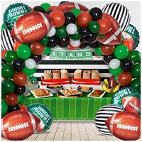Kit de arco de globos de fútbol americano verde oscuro, marrón y negro, columna de soporte autoportante, estrella de aluminio, decoración para cumpleaños, eventos deportivos y fiestas al aire libre