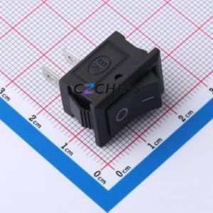 HX KCD1-2P-X Rocker Switch Through hole Component (THT) Switch Without Solder Tab Black 6A - Product Image 1