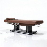 Table de massage électrique moderne de luxe pour salon de beauté, 4 moteurs, inclinable, incurvée, avec éclairage, pour soins cosmétiques et extensions de cils
