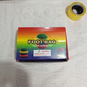 Bolsa de pie tejida para exteriores, estilo Hacky Sack, con diseño arcoíris, color aleatorio, para actividades al aire libre, malabares y juegos de patadas - Product Image 3