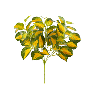 32 centimetri di Vendita Calda Artificiale <span class=keywords><strong>Foglie</strong></span> Fascio Con <span class=keywords><strong>Foglie</strong></span> di Colore Giallo Per Il Perfetto Regalo di Inaugurazione Della Casa - Product Image 1