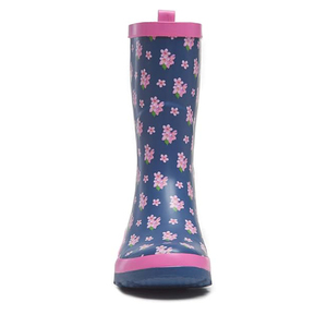 Hot <strong>Sale</strong> Women's Winter Tall Knee-High Waterproof Rubber Rain <strong>Boots</strong> Adult Navy Solid Pink Floral <strong>Wellington</strong> <strong>Boots</strong> - Product Image 4