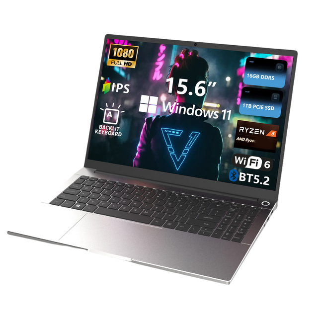 Factory Direct OEM Custom 15.6 Inch AMD Ryzen 7 4700U Hexa Core 15.6 Inch Windows 11 512GB SSD Gaming Laptop US/UK Plug