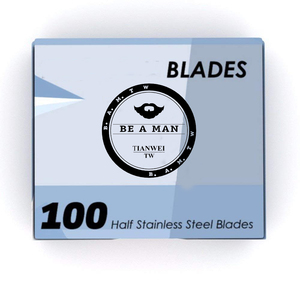 Lame de rasoir en acier inoxydable à bord unique pour la <span class=keywords><strong>coupe</strong></span> de cheveux masculine, lame de rechange durable et sûre pour barbier - Product Image 3