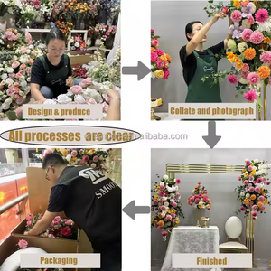 อุปกรณ์ตกแต่งซุ้มหัวใจรูปหัวใจดอกไม้ประดิษฐ์ซุ้มดอกกุหลาบสีแดงรูปหัวใจสำหรับตกแต่งงานแต่ง - Product Image 4