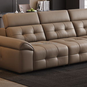 112128 Divano in Pelle Stile Fiorentino Colore Marrone all'Ingrosso Divani per <span class=keywords><strong>Soggiorno</strong></span> di Lusso Alta Qualità Set di Divani Modulari Classici di Lusso - Product Image 4