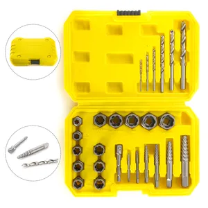 26PCS Solid Storage Case Extractor Tool Set Drill Bit Set Damaged Frozen Studs Rusted Rounded-Off Screw Nuts Bolt Extractor