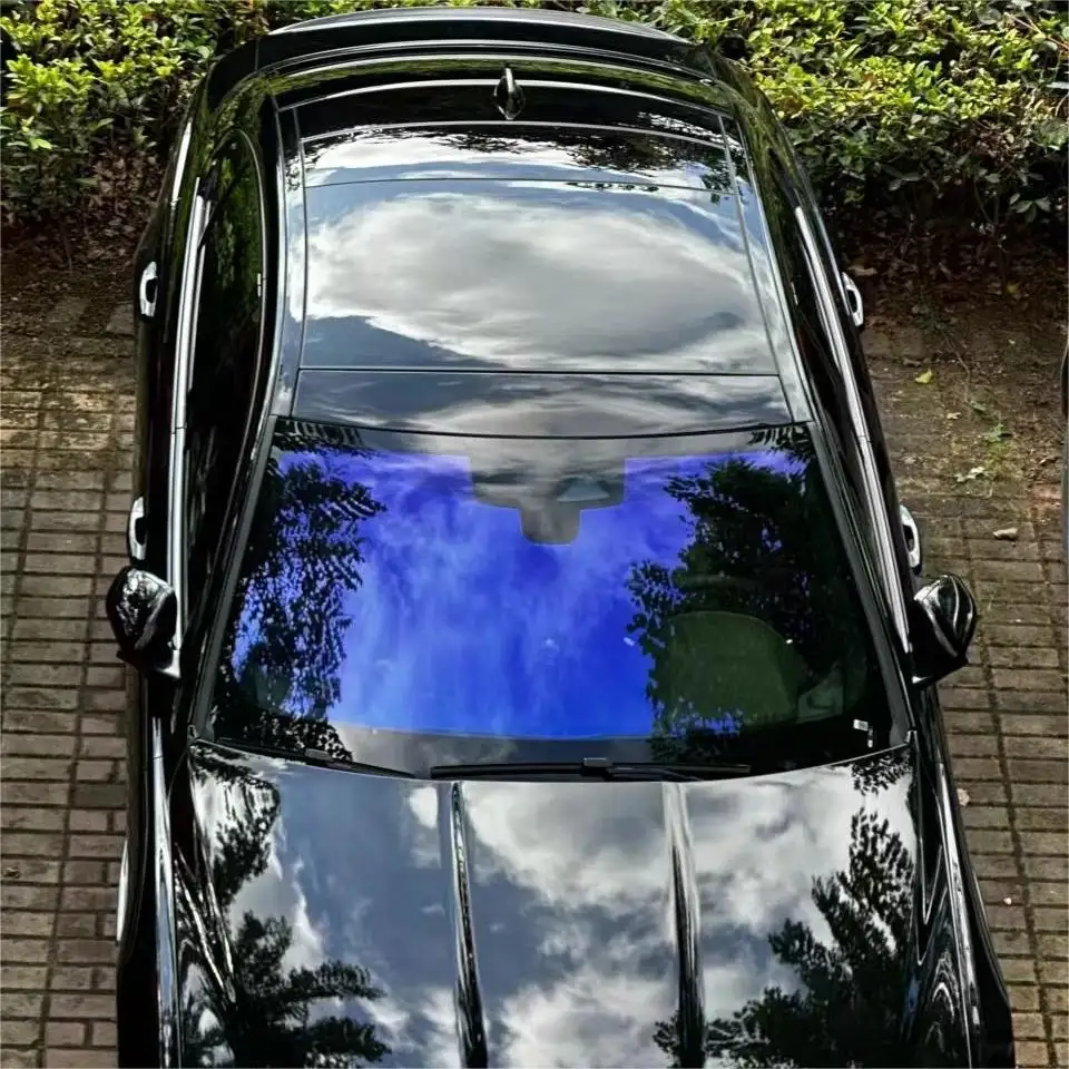 高品質Vlt85% ブルーカラー車の窓フィルムロール1.52 * 30mカメレオン窓ティントフィルム