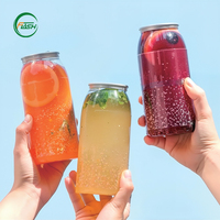 Bouteille de boisson en plastique transparente Flash Factory Price PET à ouverture facile 330ml 500ml 650ml avec couvercle SOT en aluminium pour eau gazeuse
