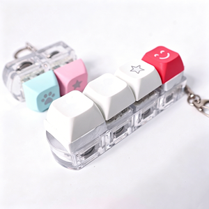 Llavero de acrílico personalizado con interruptor de teclado, diseño de logotipo DIY, impresión UV, estilo de dibujos animados, tecla de aleación y relieve de tecla - Product Image 1