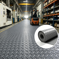 Tapis de sol d'atelier antidérapants en PVC noir de 1,7 mm, tapis de garage extérieur en caoutchouc robuste pour usage domestique et industriel