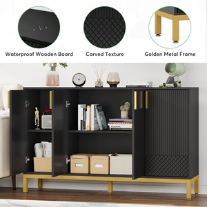 Tribesigns Armoire de rangement moderne, armoire console de 59 pouces Buffet avec 4 portes, meubles de placard d'entrée - Product Image 5