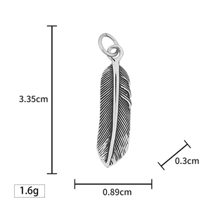 Collar de cadena con colgante de pluma de paloma de la paz, chapado en plata antigua retro, de acero inoxidable, para hombre, joyería. - Product Image 3