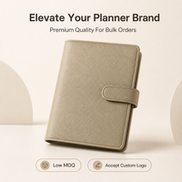 En gros, Couverture de planificateur et organisateur de luxe A5 en cuir PU, souple, grainé, avec 6 anneaux dorés, personnalisable, de qualité supérieure, pour le bureau