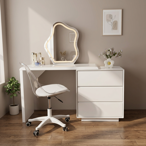 Modern Makeup <b>Vanity</b> <b>Table</b> With Lighted <b>Mirror</b> Storage Desk For Bedroom Furniture - Product Image 3