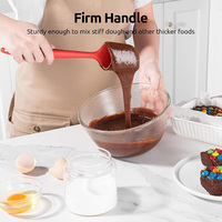 Ensemble d'ustensiles de cuisine en silicone de qualité supérieure, 6 pièces, spatule à fentes, spatule à crème, cuillère - Résistant à la chaleur, passe au lave-vaisselle
