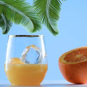 Verre à vin incassable en <span class=keywords><strong>plastique</strong></span> PET à bord doré de 12oz Flûtes à <span class=keywords><strong>champagne</strong></span> et whisky en <span class=keywords><strong>plastique</strong></span> sans pied pour bar - Product Image 3