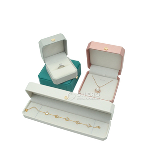 Wholesale PU Leather Custom Logo Gift <b>Packaging</b> Necklace Pendant <b>Jewelry</b> Box - Product Image 2