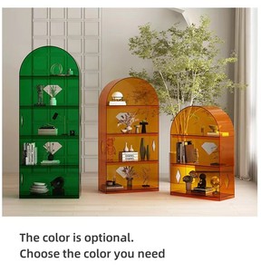 Estantería multicapa arqueada personalizada, estante de almacenamiento de suelo acrílico hecho a mano para el hogar o la oficina, estantería de plástico para uso escolar - Product Image 3