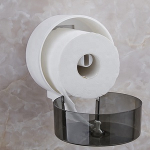 <span class=keywords><strong>Porte</strong></span>-<span class=keywords><strong>papier</strong></span> <span class=keywords><strong>toilette</strong></span> <span class=keywords><strong>mural</strong></span> rond, design moderne, mignon, en plastique, imperméable, <span class=keywords><strong>blanc</strong></span> et gris - Product Image 5