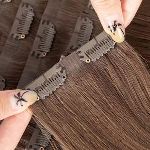 Extensions capillaires ondulées à clips invisibles 100 % naturelles Remy vierges de cheveux chinois, très vendues en 2026, pouvant être décolorées - Product Image 3