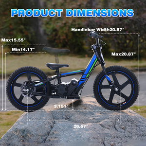 Vélo électrique pour enfants 150W, pneus gonflables de 12 pouces, 2 vitesses, vitesse maximale de 10 MPH, accélérateur rotatif, vélo électrique tout-terrain pour enfants - Product Image 6