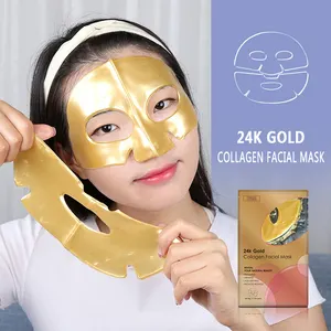 Máscara facial de gel puro 24k, máscara em colágeno cristal e ouro