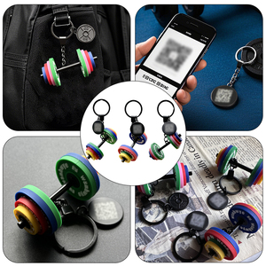 Ciondolo con chiave di peso per Fitness in gomma personalizzata per sollevamento pesi combinazione di bilanciere portachiavi per palestra Tag con codice a barre Qr - Product Image 2