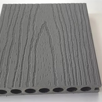 Ubin Dek WPC Co-extruded Desain 3D Modern Warna Hitam Tahan Lembab Tahan Air Anti Rayap Anti Selip Tahan Api Untuk Taman