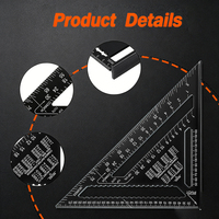 Règle triangulaire en alliage d'aluminium métrique, double échelle, rapporteurs d'angle pour le dessin, outils de mesure pour le travail du bois et la menuiserie