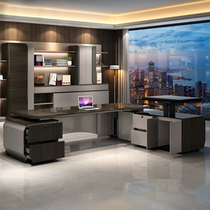 Modular nội thất văn phòng thiết kế hiện đại sang trọng màu đen điều hành văn phòng bàn Ceol Shape thẩm mỹ gỗ Ghế văn phòng và bảng - Product Image 3