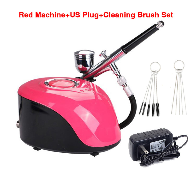Machine rouge + prise américaine + jeu de brosses de nettoyage