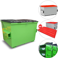 Haute qualité 2 Yard recyclage vert benne conteneur avant ascenseur poubelle couverture extérieure ordures traitement des déchets système de stockage HD