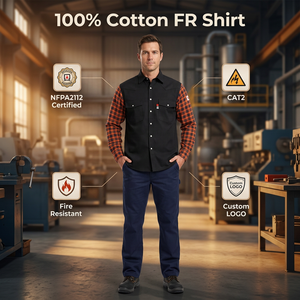 <span class=keywords><strong>Camicia</strong></span> da Lavoro Ignifuga EN11612 FRC NFPA2112 HRC2 ASTMF1506, Colore Misto, Moda da Lavoro, 100% Cotone - Product Image 1