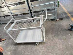 YOUGU YGT-020 Compacte, delicate, hoogwaardige vierwielige platform industriële OEM-handkar met een draagvermogen van 200 kg, van mild staal. - Product Image 2