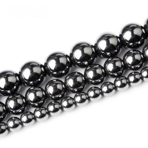 Cuentas de <span class=keywords><strong>piedra</strong></span> Natural hechas a mano, de alta calidad, 2mm-16mm, para joyería, cuentas de hematita, <span class=keywords><strong>piedra</strong></span> magnética negra - Product Image 1