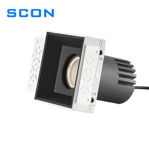 SCON Lampu Sorot Led, Lampu Sorot Langit-langit 8W 10W 15W 110V 220V Led Downlight Tersembunyi Persegi